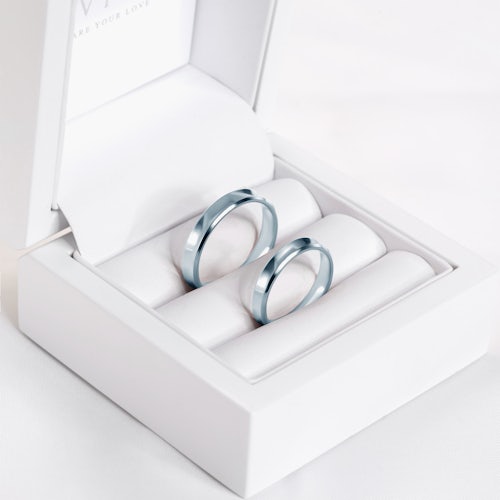 Obrączki ślubne: białe złoto, wklęsłe, 3 mm